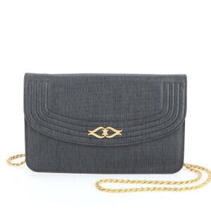 Celine Chain Leather Crossbody Bag Black VEE